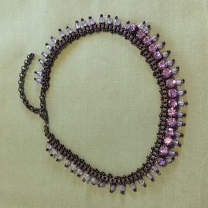 Vintage Pink Rhinestone Choker